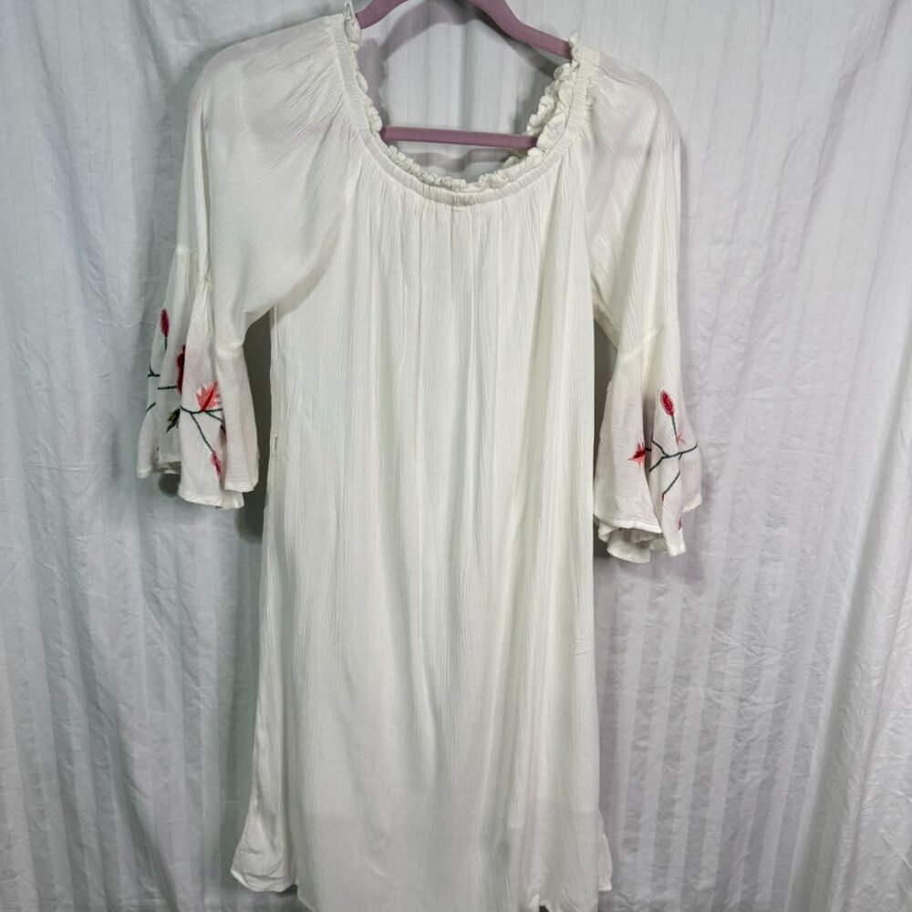 Speed Control New York Embroidered white Mini Dress, size L